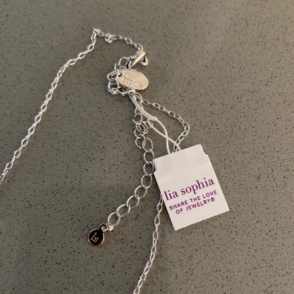 New lia sophia Kinley necklace silver rose gold tones - Picture 2 of 5